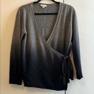 Garnet Hill Gray Wrap Sweater